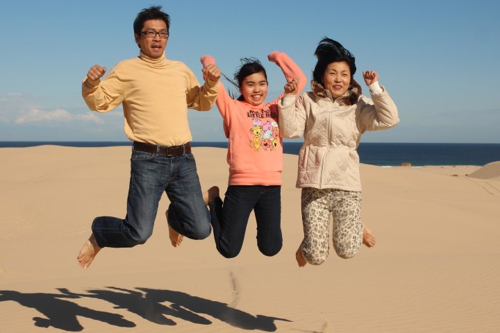 a person standing on a beach